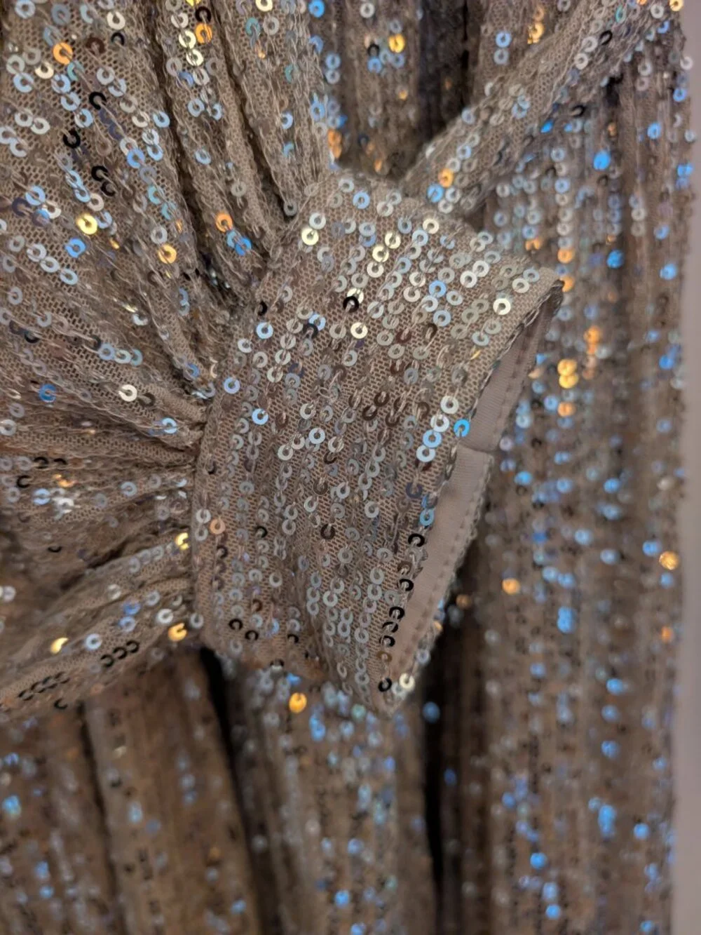 Aakaa Unique Vintage silver sequin jumpsuit size M - Picture 4 of 5